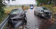 Wypadek w powiecie mrągowskim. Zderzyły się dwa samochody osobowe