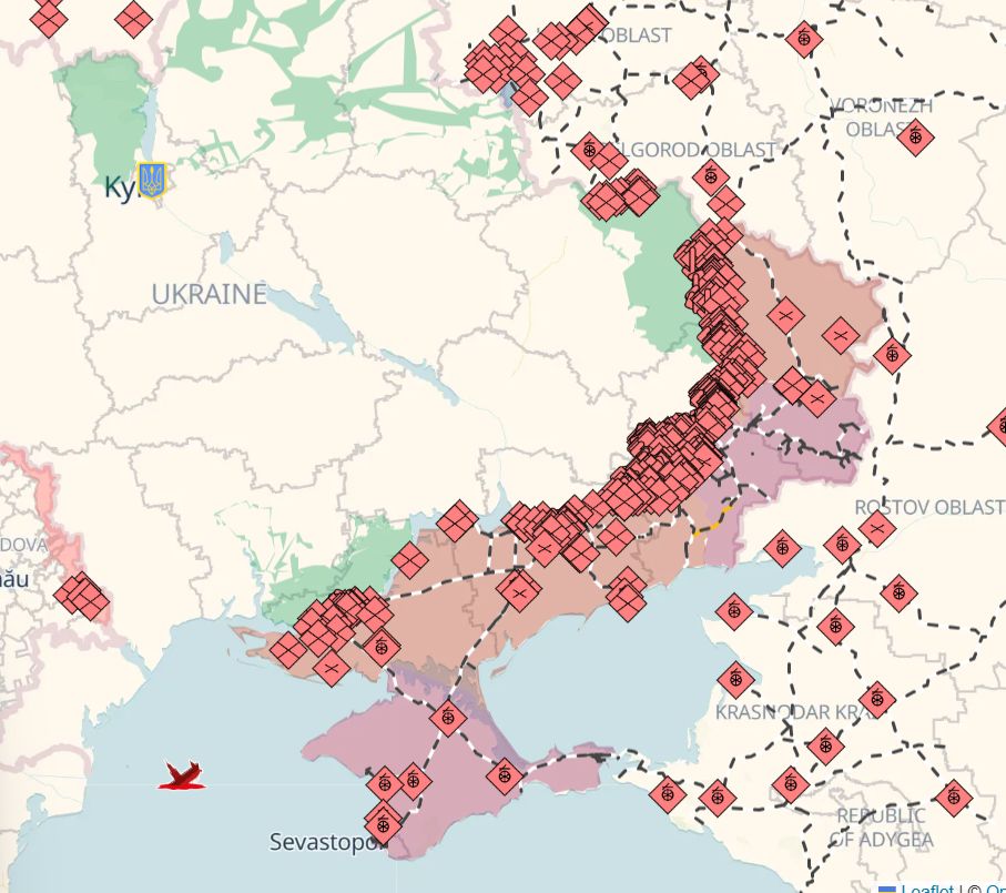 Interaktywna internetowa mapa działań wojennych na Ukrainie