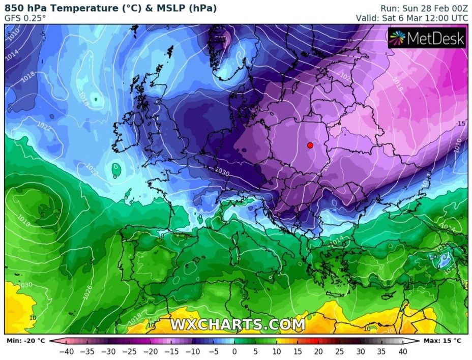 Pogoda. "W marcu jak w garncu". Będzie wrzało (wxcharts.com)