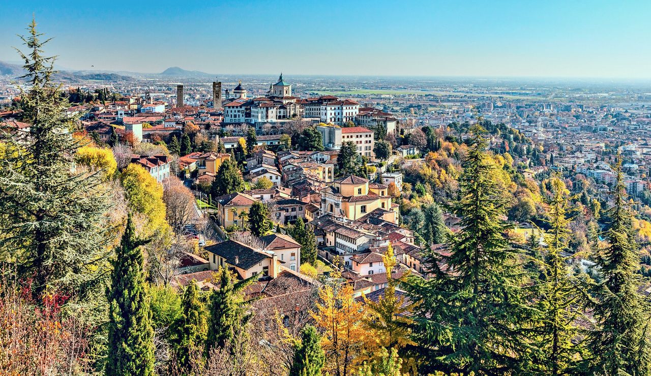 Bergamo ze wzgórza San Vigilio