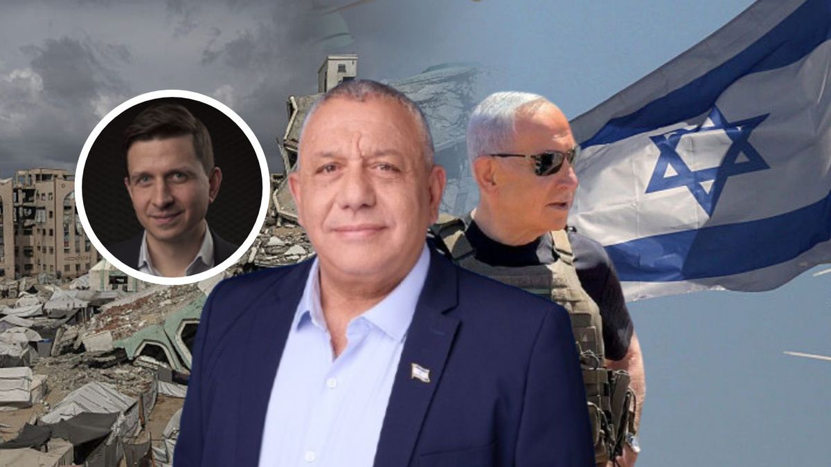Od lewej: Mare Matusiak, gen. Gadi Eisenkot, Benjamin Netanjahu