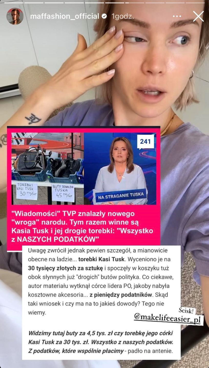 Maffashion komentuje "stragan Donalda Tuska" i materiał "Wiadomości" TVP