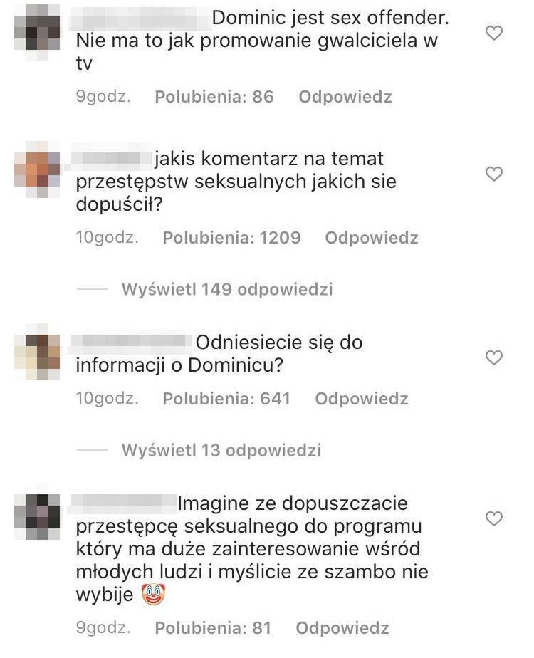 Internauci żądają usunięcia Dominica D'Angelica z programu
