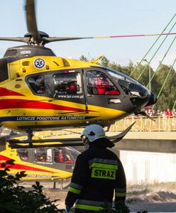 Pomorskie. Wypadek na A1. Kierowcę ciężarówki zabrał śmigłowiec LPR