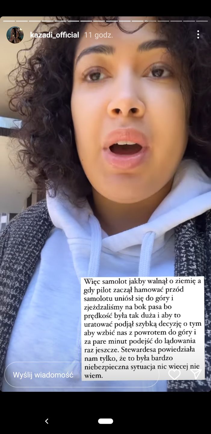 Zrzut ekranu ze stories Patrici Kazadi