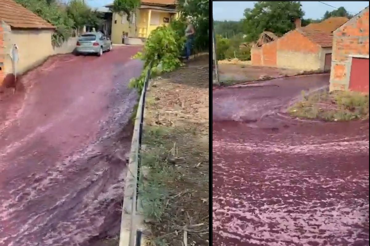 Pękły dwa zbiorniki wina. Ulicami miasta popłynęła czerwona rzeka
