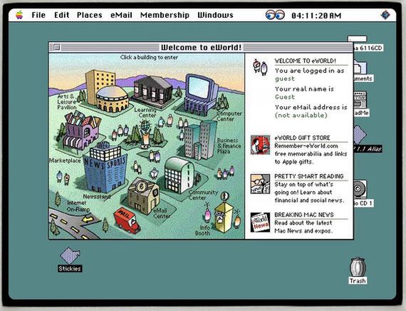eWorld uruchomiony na PowerMac 61xx