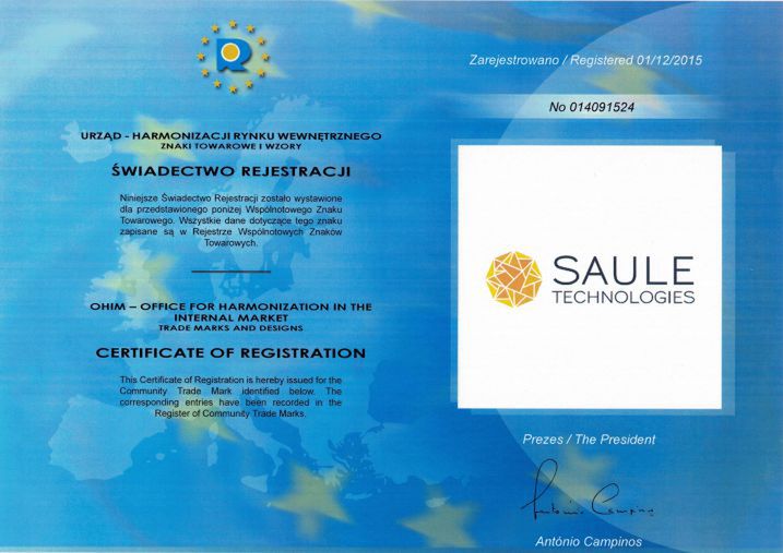 Certyfika Saule Technologies.