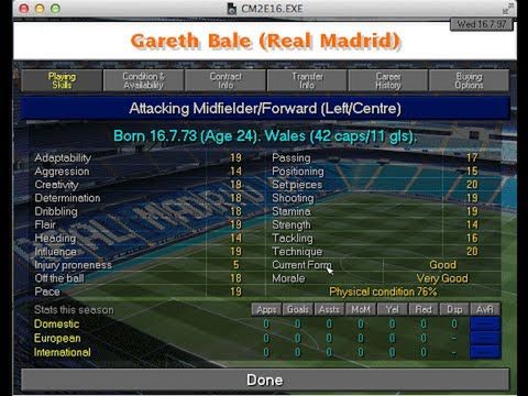 Championship Manager 97/98 - statystyki gracza