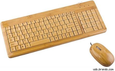 Brando USB Bamboo Keyboard + Mouse
