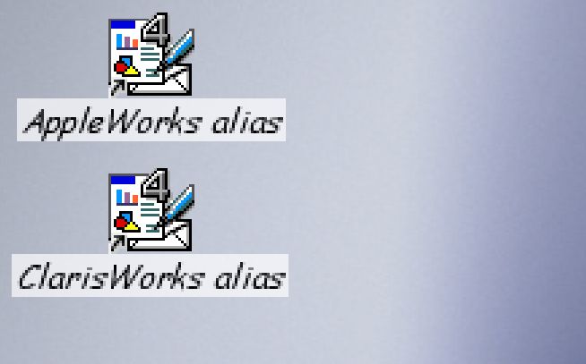 Ikonki Apple Works i Claris Works są dokładnie takie same.