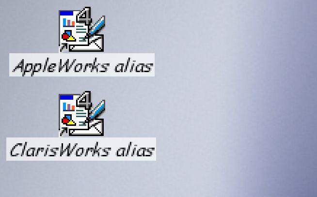 Ikonki Apple Works i Claris Works są dokładnie takie same.
