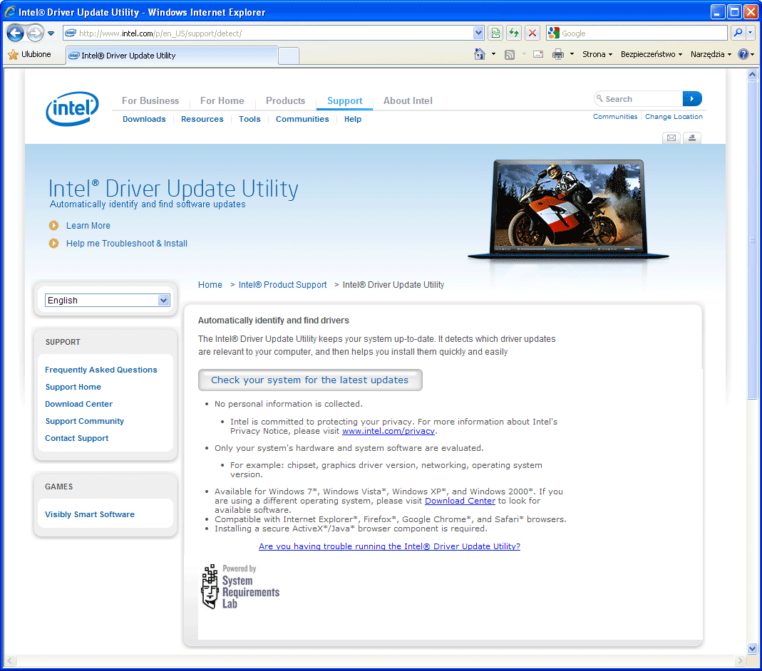 Intel® Driver Update Utility - automatyczna aktualizacja sterowników