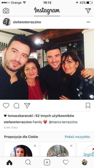 Stefano Terrazzino z rodziną - święta 2016, Wigilia zdjęcia
