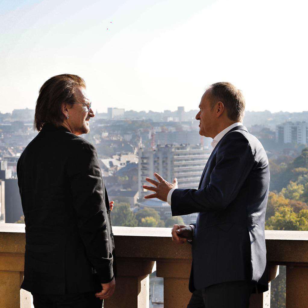 Donald Tusk spotkał się w Brukseli z BONO