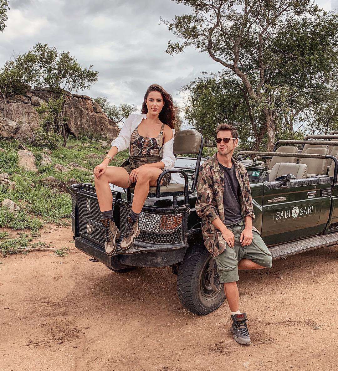 Grzegorz Krychowiak i Celia Jaunat na safari
