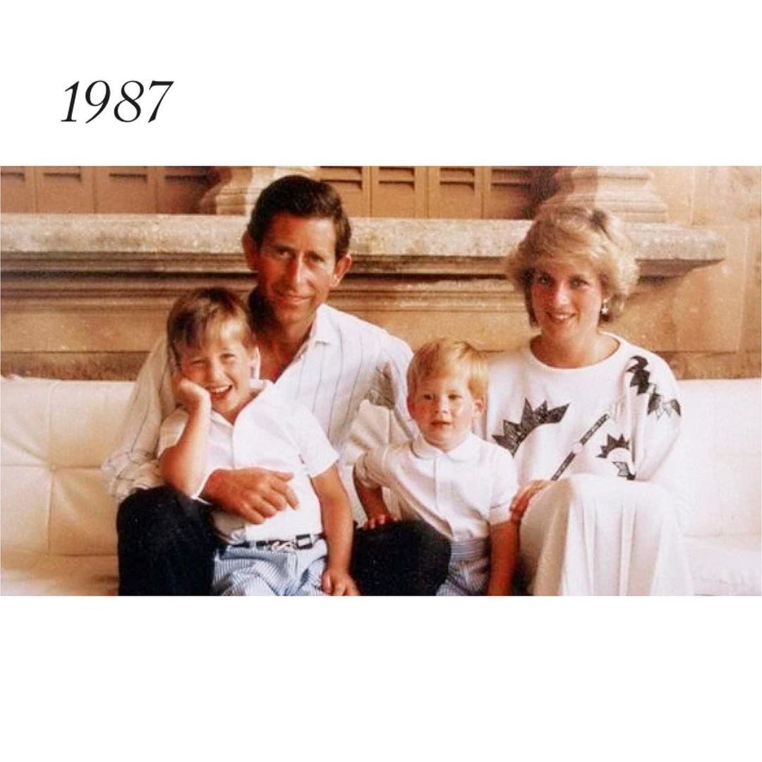 Książę Karol i księżna Diana z synami 1987 r.