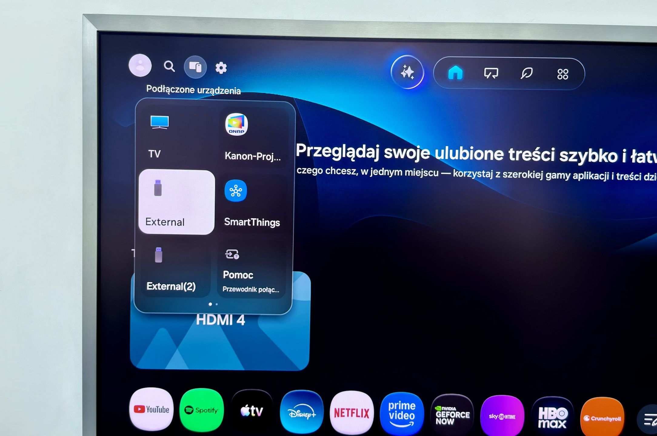 Samsung OLED S99H - menu źródeł