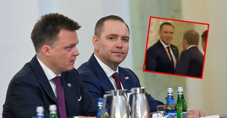 Tusk i Nawrocki w jednym miejscu. Media uchwyciły moment przywitania