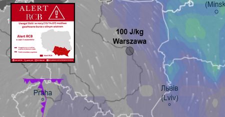 Ostrzeżenia przed burzami w Polsce: Alerty RCB dla pięciu województw