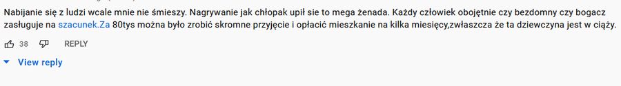 Komentarze pod filmem na YouTube