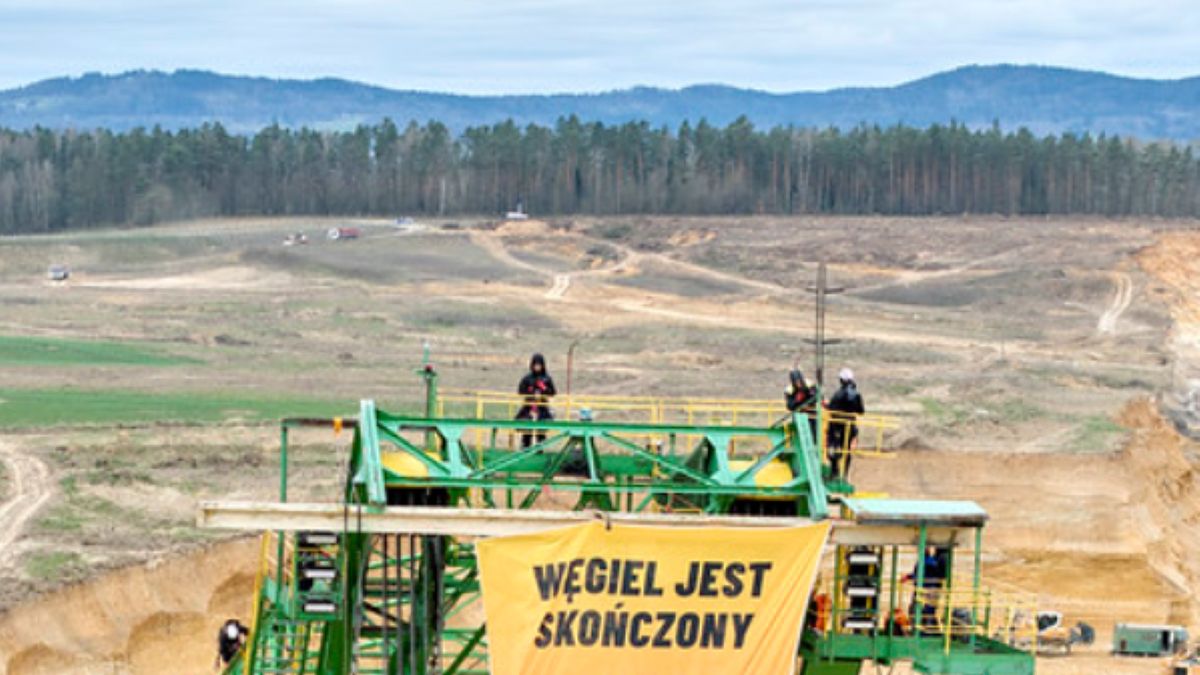 Protest Greenpeace Polska w kopalni Turów