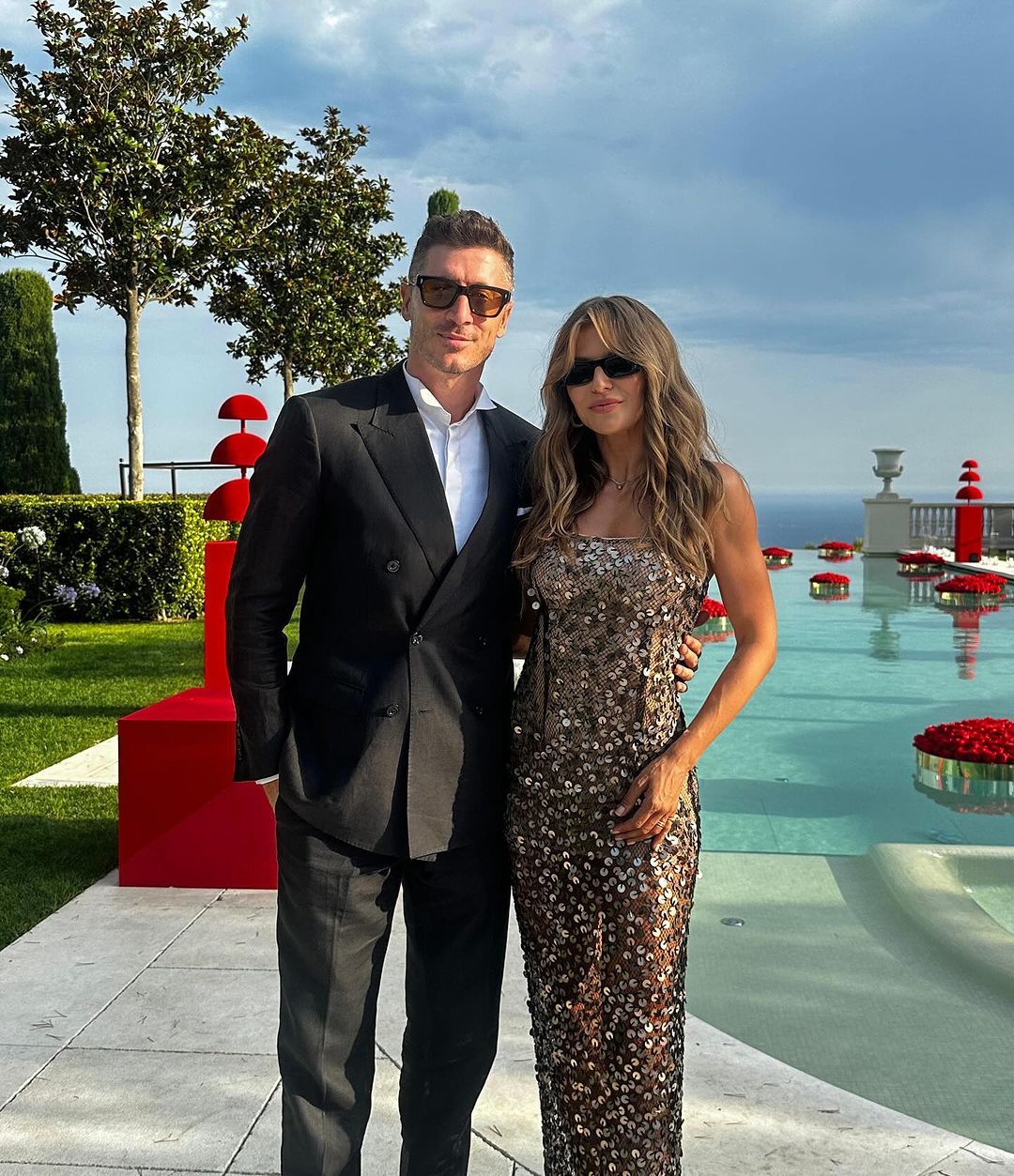Anna Lewandowska i Robert Lewandowski na urodzinach Pawła Marchewki.