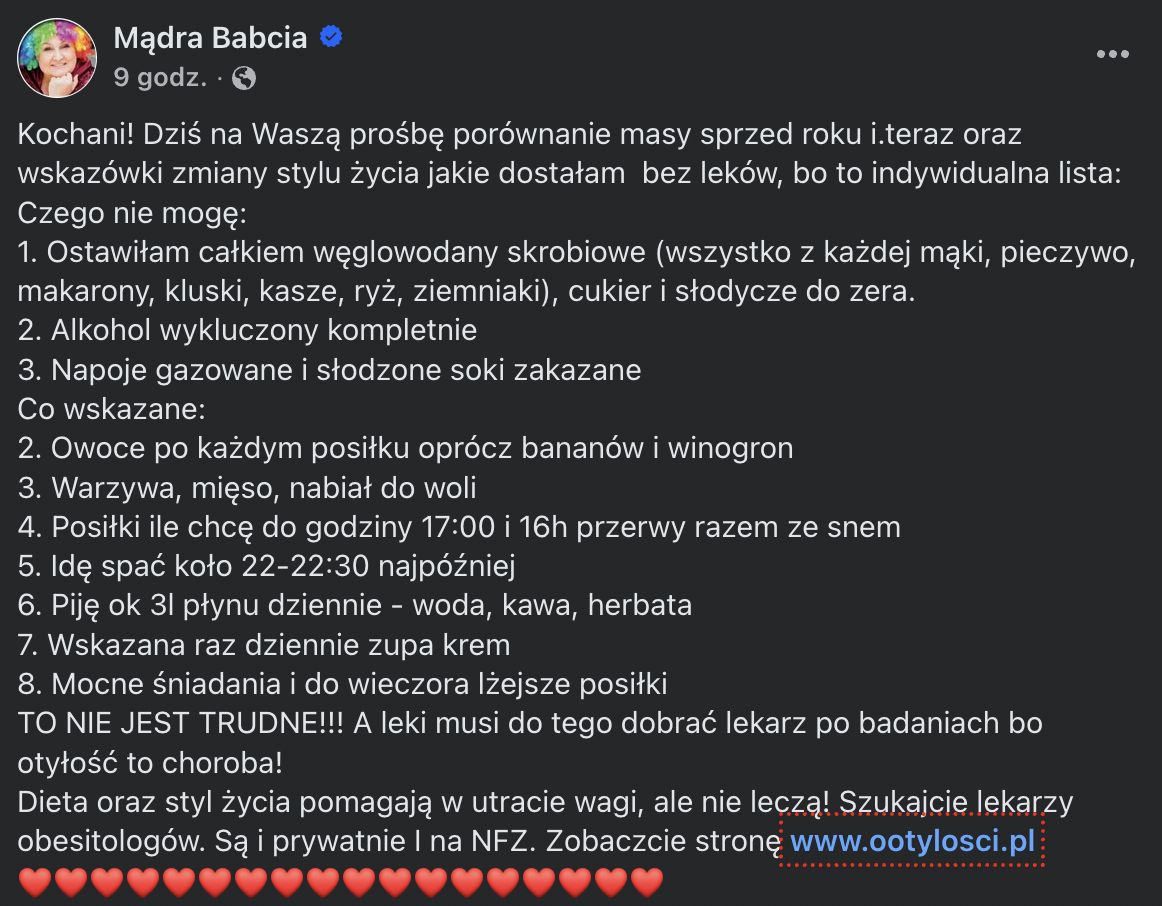 "Mądra babcia" podzieliła się sekretami swojej diety
