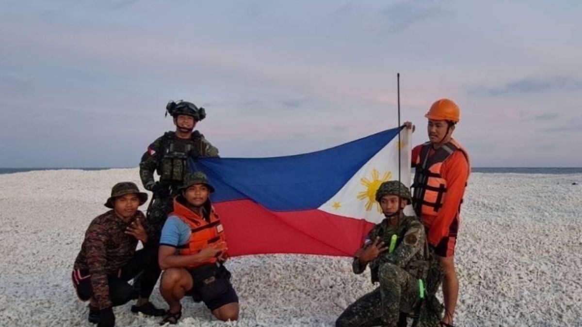 Filipińczycy na wyspie Sandy Cay