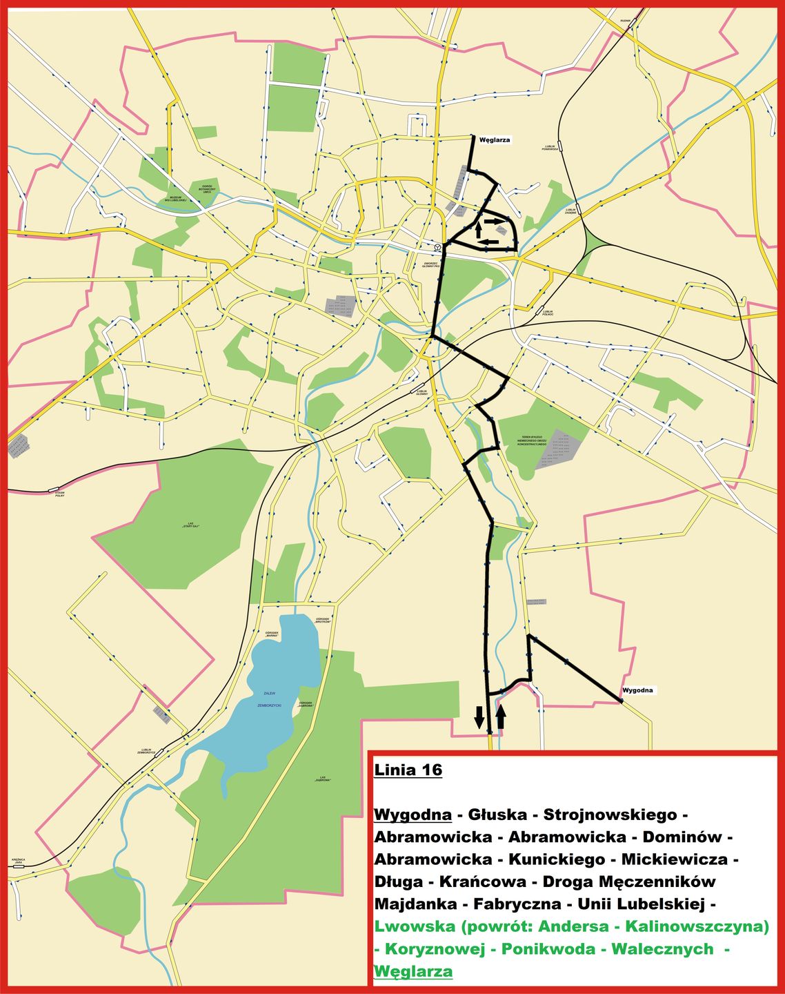 Mapa Linii 16