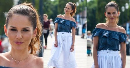 Paulina Sykut odsłania ramiona na molo