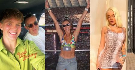 Polskie gwiazdy opanowały koncert Bad Bunny'ego: zagorzała fanka Anna Lewandowska, Fagata w wężowej sukience, Maciej Kurzajewski z synem (ZDJĘCIA)