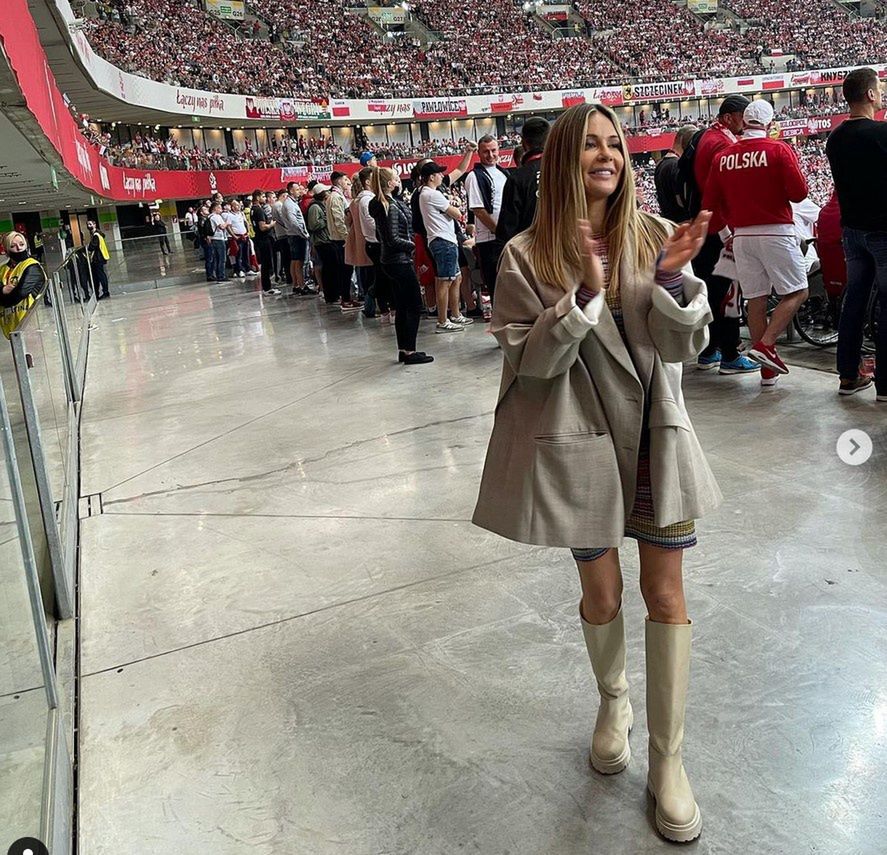 Małgorzata Rozenek na meczu reprezentacji