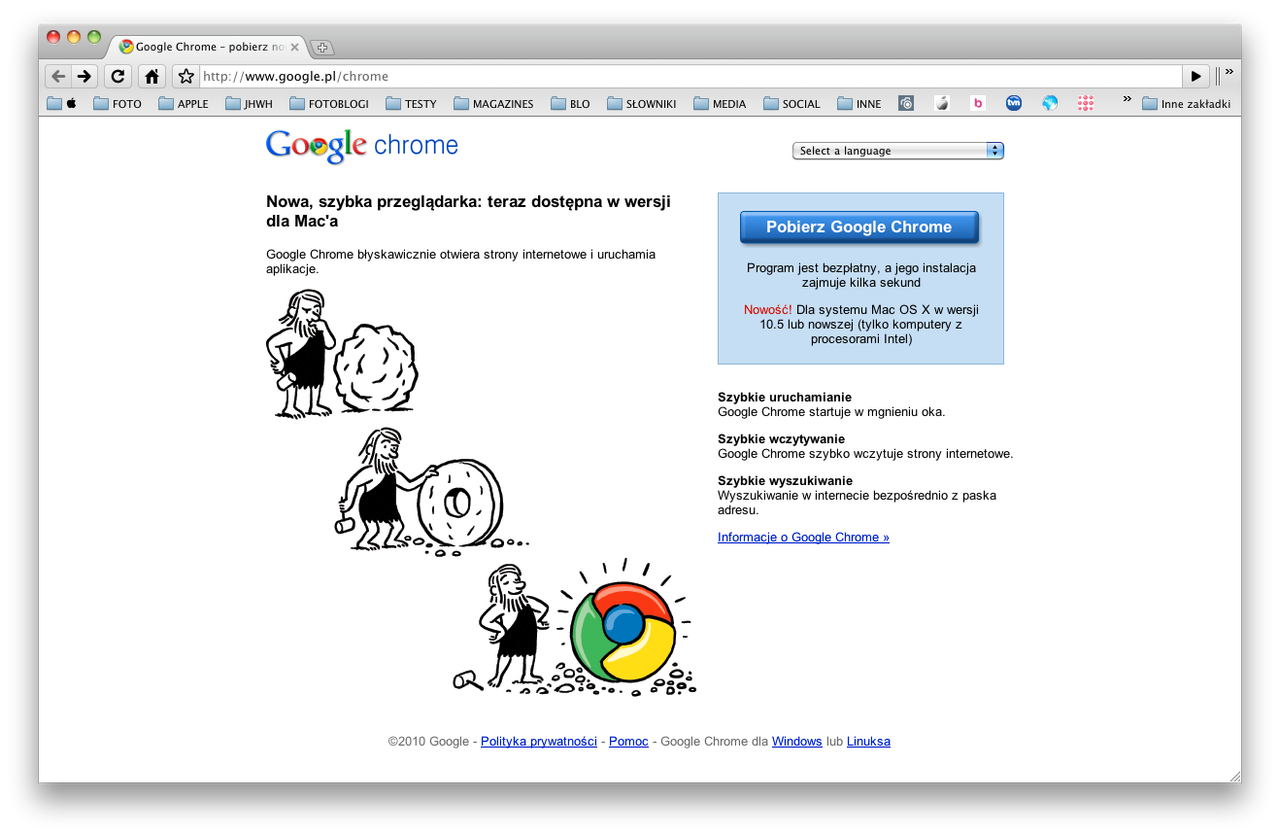 Google Chrome w wersji stabilnej na Mac OS X i Linux