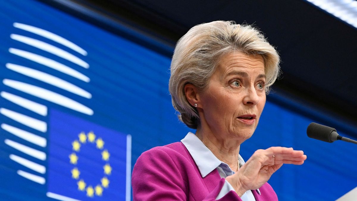 Temporary
President of the European Commission Ursula von der Leyen speaks during a joint press conference with the president of the European Council on the first day of an EU leaders Summit at The European Council Building in Brussels on October 21, 2022. (Photo by JOHN THYS / AFP)
JOHN THYS