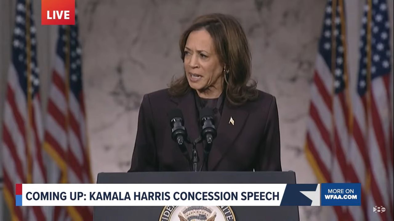 Kamala Harris po ogłoszeniu wyników wyborów prezydenckich