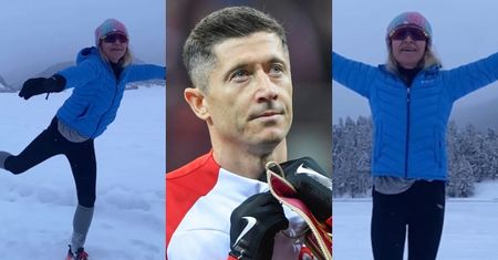 Monika Olejnik tańczy "Jezioro łabędzie" na zamarzniętym jeziorze i pociesza Roberta Lewandowskiego: "JESTEŚ LEGENDĄ" (WIDEO)