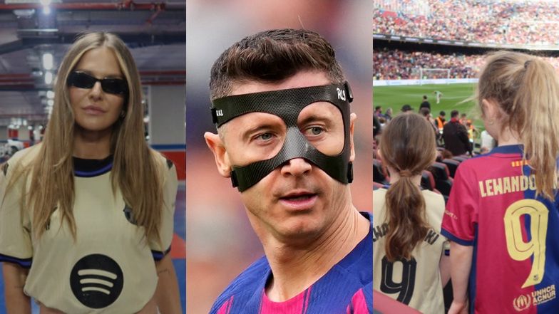 Anna Lewandowska razem z córkami kibicują Robertowi