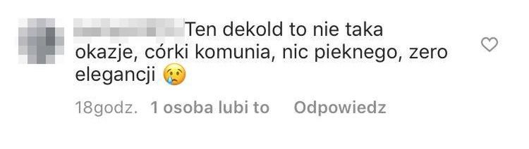 Komentarze pod zdjęciem stanika Magdaleny Narożnej