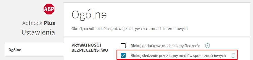 Blokowanie śledzenia przez ikony mediów społecznościowych trzeba najpierw aktywować w ustawieniach. Tutaj na przykładzie Chrome'a.