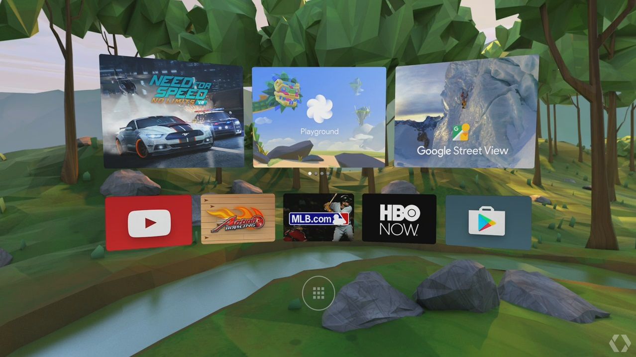 Daydream Home - ekran główny systemu Google Daydream