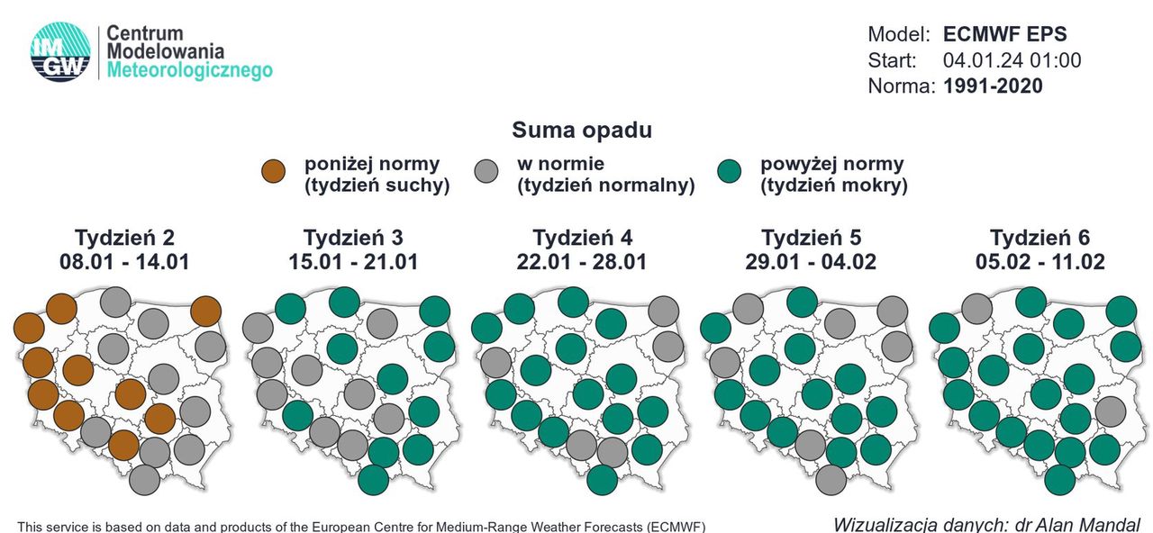 Pogoda na styczeń 2024. Czy czeka nas sporo opadów?