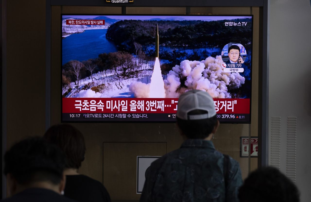 It happened at night. North Korea launched a missile.