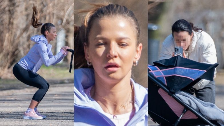 Anna Lewandowska trenuje z Laurą i asystentką uzbrojoną w telefon