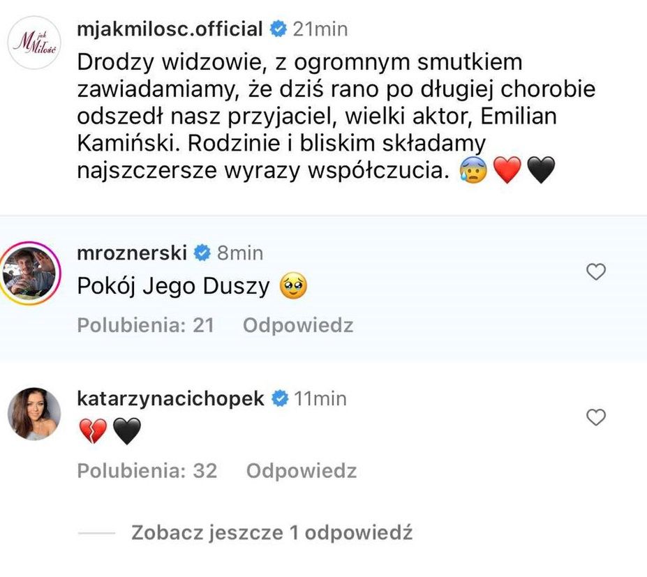 Celebryci żegnają Emiliana Kamińskiego