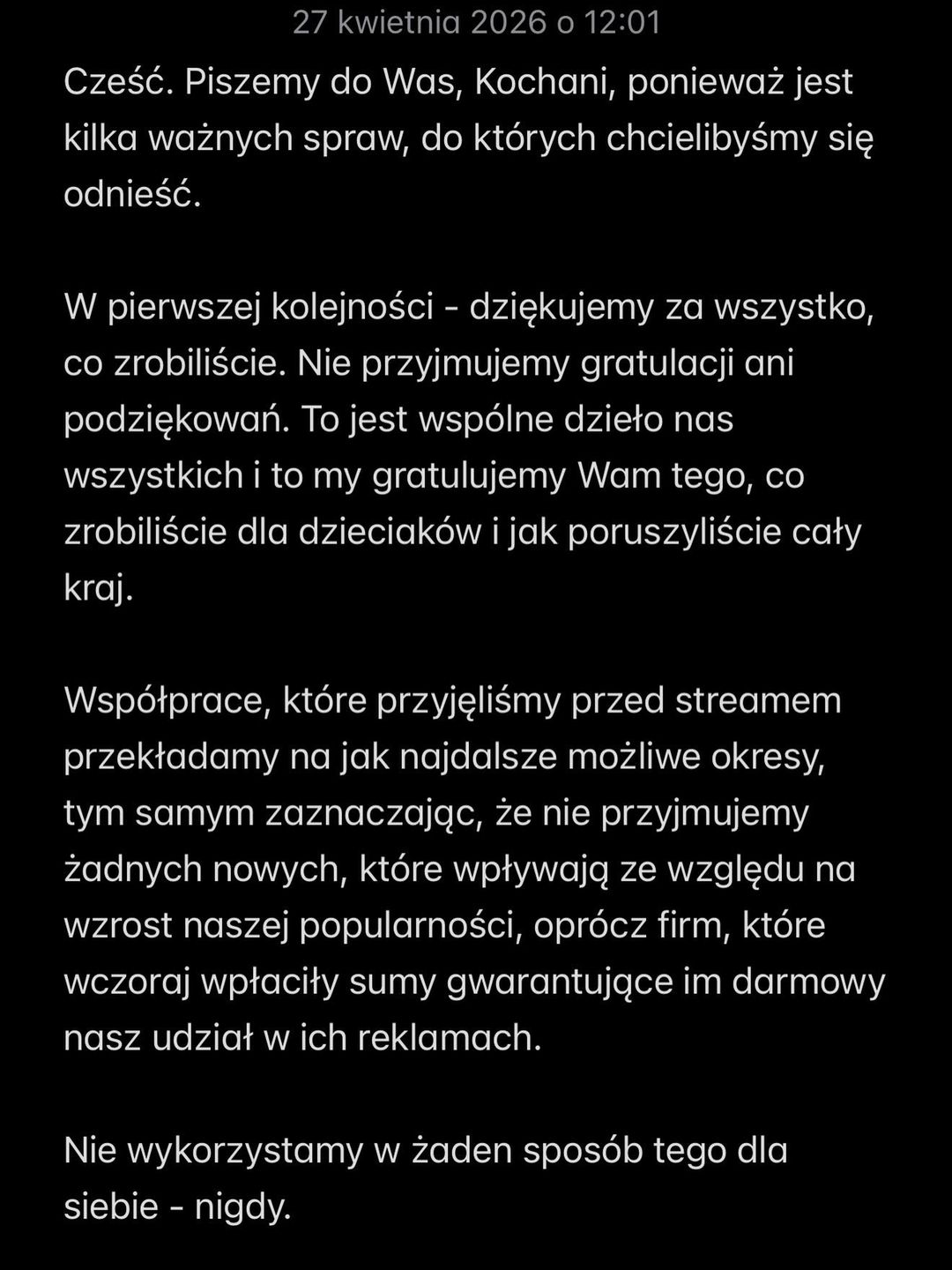 Bedoes i Łatwogang wydali oświadczenie