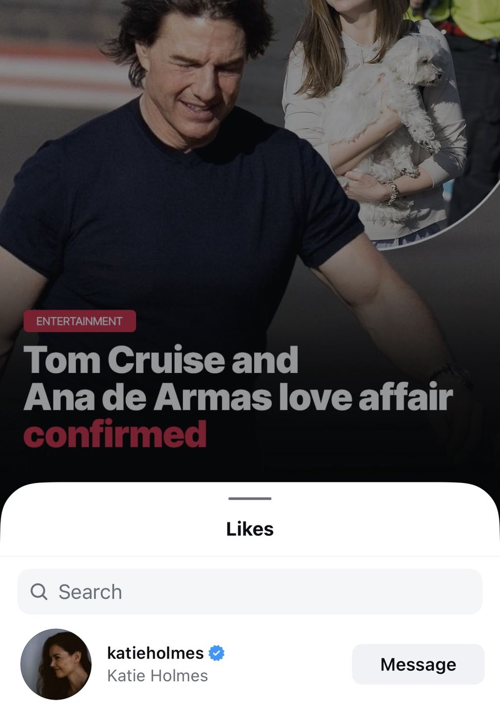 Katie Holmes lajkuje związek Toma Cruise'a