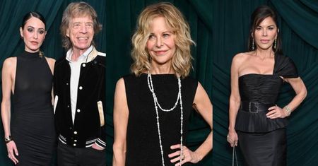 Tłum gwiazd na kolacji poprzedzającej Oscary: dawno niewidziana Meg Ryan, Mick Jagger z młodszą o 44 lata narzeczoną, Lauren Sanchez (ZDJĘCIA)