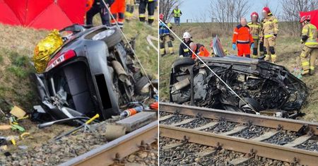 Tragiczny wypadek koło Iławy. Samochód zderzył się z pociągiem