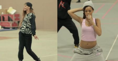 Rihanna tańczy na próbie!